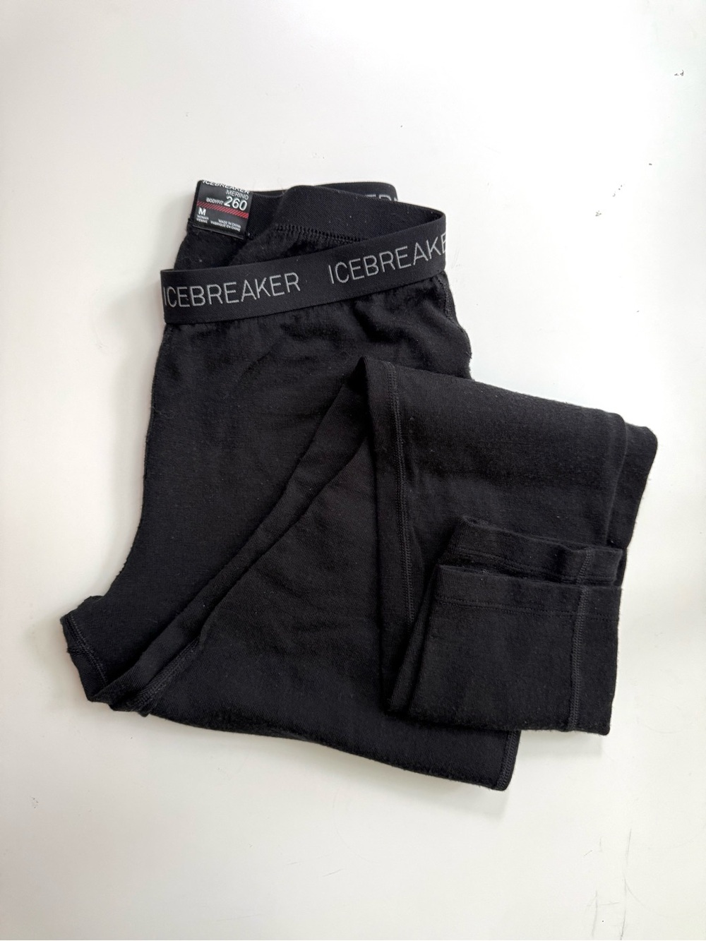Icebreaker Merino Wool 260 Women’s MEDIUM Black Baselayer Leggings Thermal